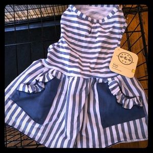 Stripped Dog Dress with Pockets